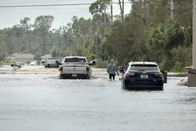 A car in flood water