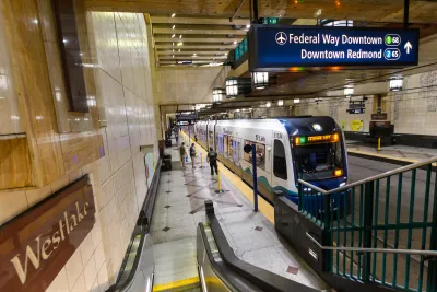 Underground train station in Seattle, Washington.