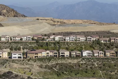 Hillside home construction in the Porter Ranch neighborhood of Los Angeles, California.