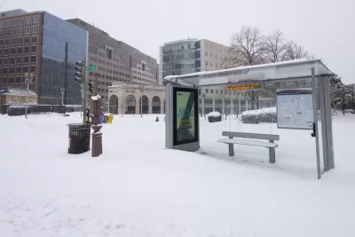 Snowy Washington, D.C. bus stop