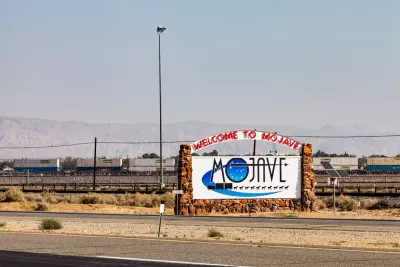 Town sign for Mojave, California