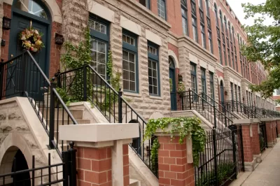 Row of brick townhomes in Chicago
