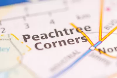 Map with Peachtree Corners label