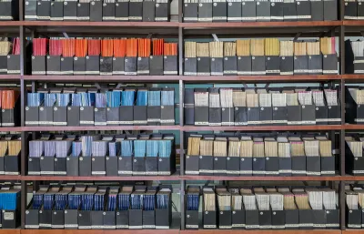 Shelves with old academic journals