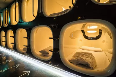 Capsule hotel in Japan