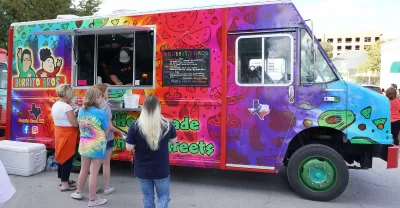 Fort Worth,Texas Oct.21, 2017 Food truck at the trendy area of South side also called the Magnolia area in Forth Worth,Texas.