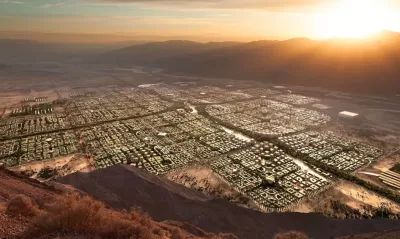 Rendering of aerial view of Telosa city