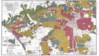 Los Angeles in 1939, as determined by the  Home Owners’ Loan Corporation (HOLC).