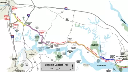 Virginia Capital Trail Map