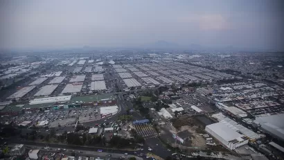 Aerial view of Central de Abasto food wholesale market in Mexico City, Mexico.