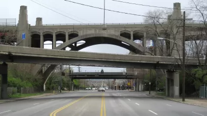 Western Hills Viaduct in the West End, Cincinnati, Ohio