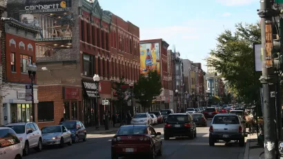 Milwaukee Avenue District in Wicker Park, Chicago, IL