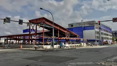 201 Ellicott Street under construction in September 2020.