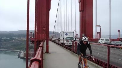 Bicycling across the Golden Gate Bridge