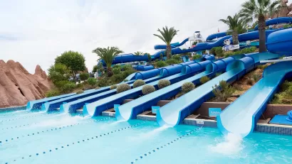 Water slides at Slide & Splash, Lagoa, Portugal