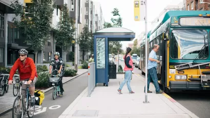Bus Stop and Bike Lane