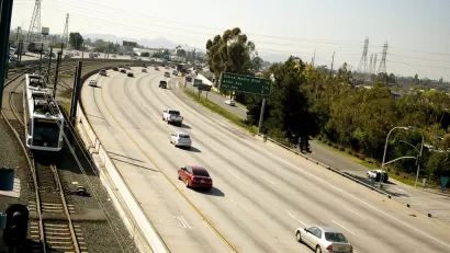 Gold Line alongside 210 Freeway