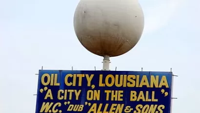 Sign at Oil City, Louisiana