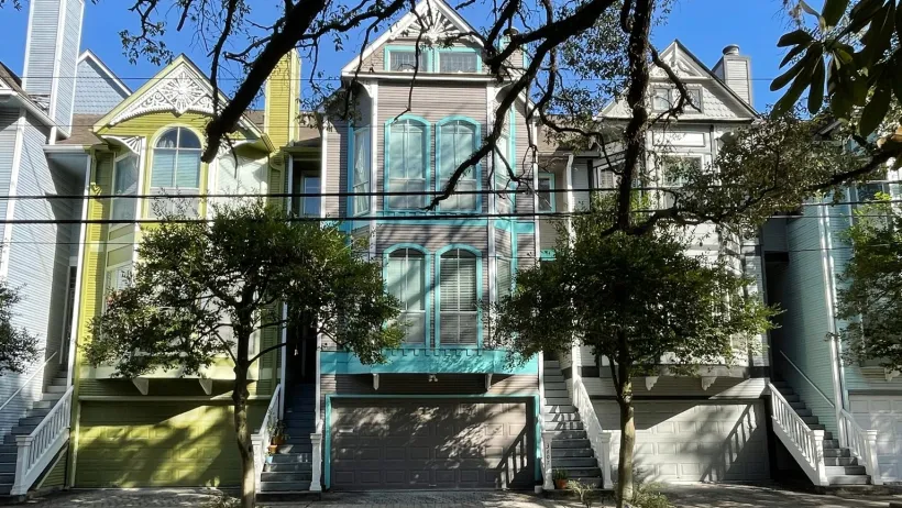 Colorful townhomes in Houston