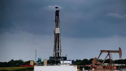 Oil drilling rig in South Texas.