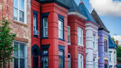 Colorful rowhouses in Washington, D.C.