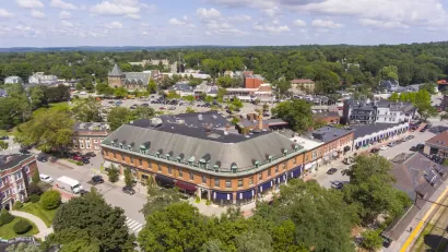 Aerial view of Newton, Massachusetts.