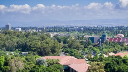 Aerial view of Menlo Park in Silicon Valley, California.