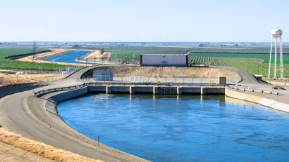 Dos Amigos pumping plant on the California aqueduct in Los Banos, California