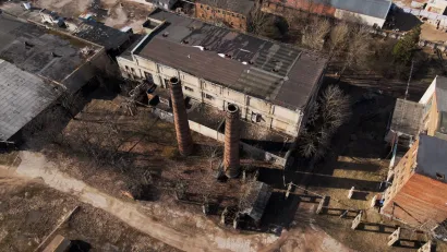 Abandoned industrial factory site.