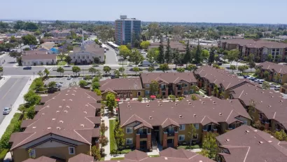 Aerial view of Norwalk, California.