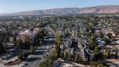Aerial view of Fremont, California.