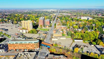 Aerial view of Brampton, Ontario, Canada.