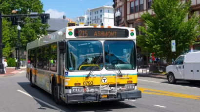 City bus in Quincy, Massachusetts.