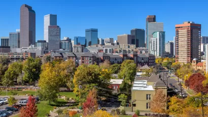 Panoramic view of downtown Denver, Colorado.