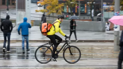 Rainy Biker