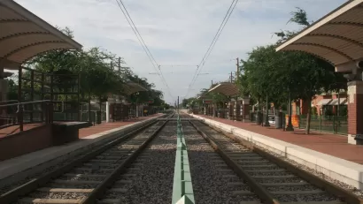 Image of train tracks at Plano, Texas train station