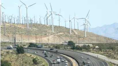 Wind farm and greenhouse gas farm, together