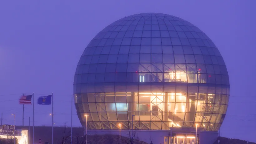 Dome-shaped building at Foxconn data center in Mount Pleasant, Wisconsin.