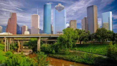 Downtown Houston and Buffalo Bayou