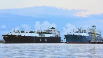 Liquid natural gas tanker in Klaipeda, Lithuania