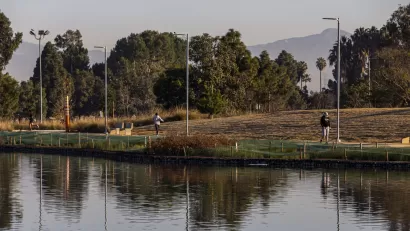 View of lake at Earvin "Magic" Johnson Park