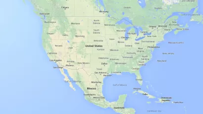 Google maps screengrab of the United States