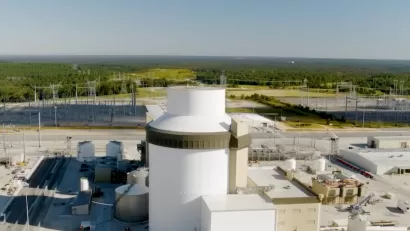 Aerial view of Plant Vogtle Unit 3 nuclear unit