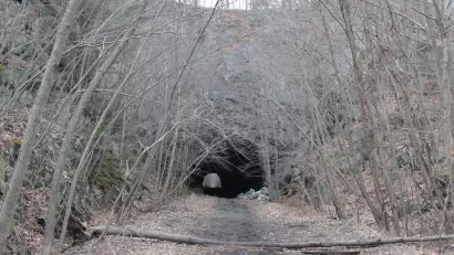 The eastern portal of Roseville Tunnel on the Lackawanna Cut-Off looking west on March 10, 2012.