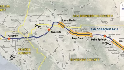 Proposed Coachella Valley Rail Project Map