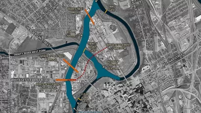 Map of Panther Island flood control project