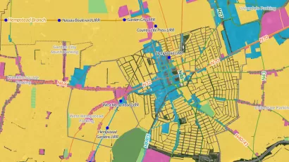 Screenshot of Long Island Zoning Atlas zoning map with overlays.