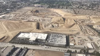Stadium construction at Hollywood Park