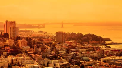 Orange sky in San Francisco during wildfires