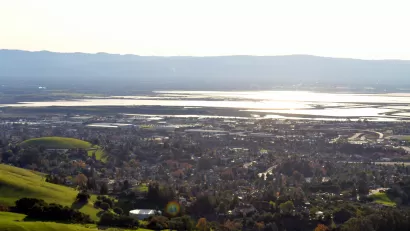 South San Francisco Bay viewed from Mission Peak in Fremont, California